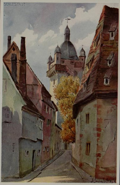 Schlestadt, aquarelle de Waltz