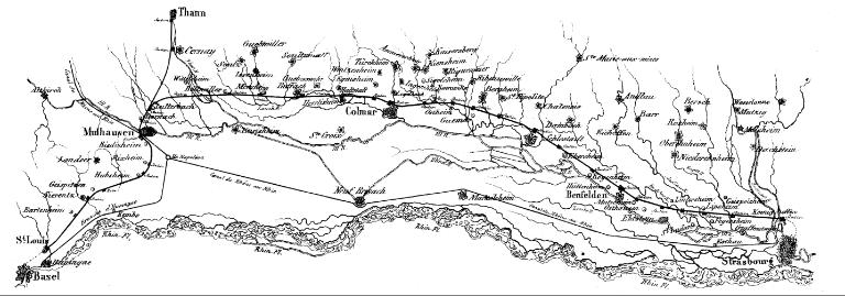 Carte des chemins de fer d'Alsace