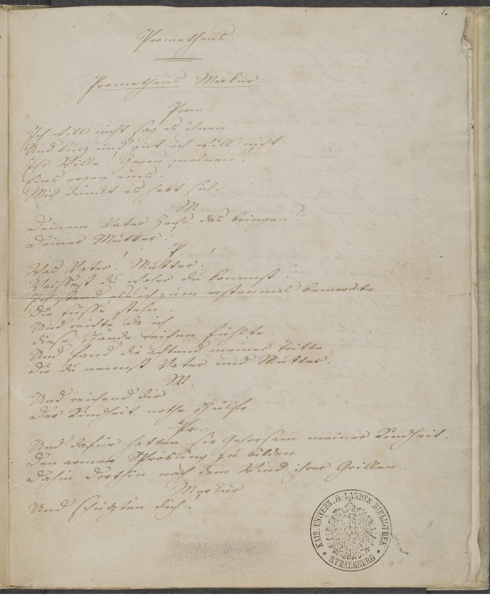manuscrit Goethe