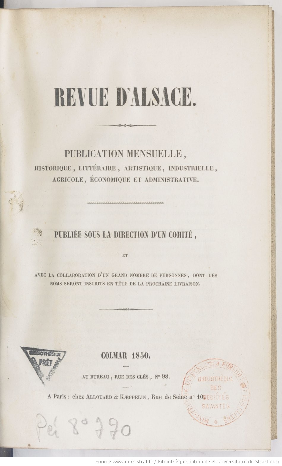 Revue d'Alsace