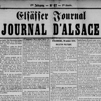 Journal d'Alsace - une du 21 oct 1876
