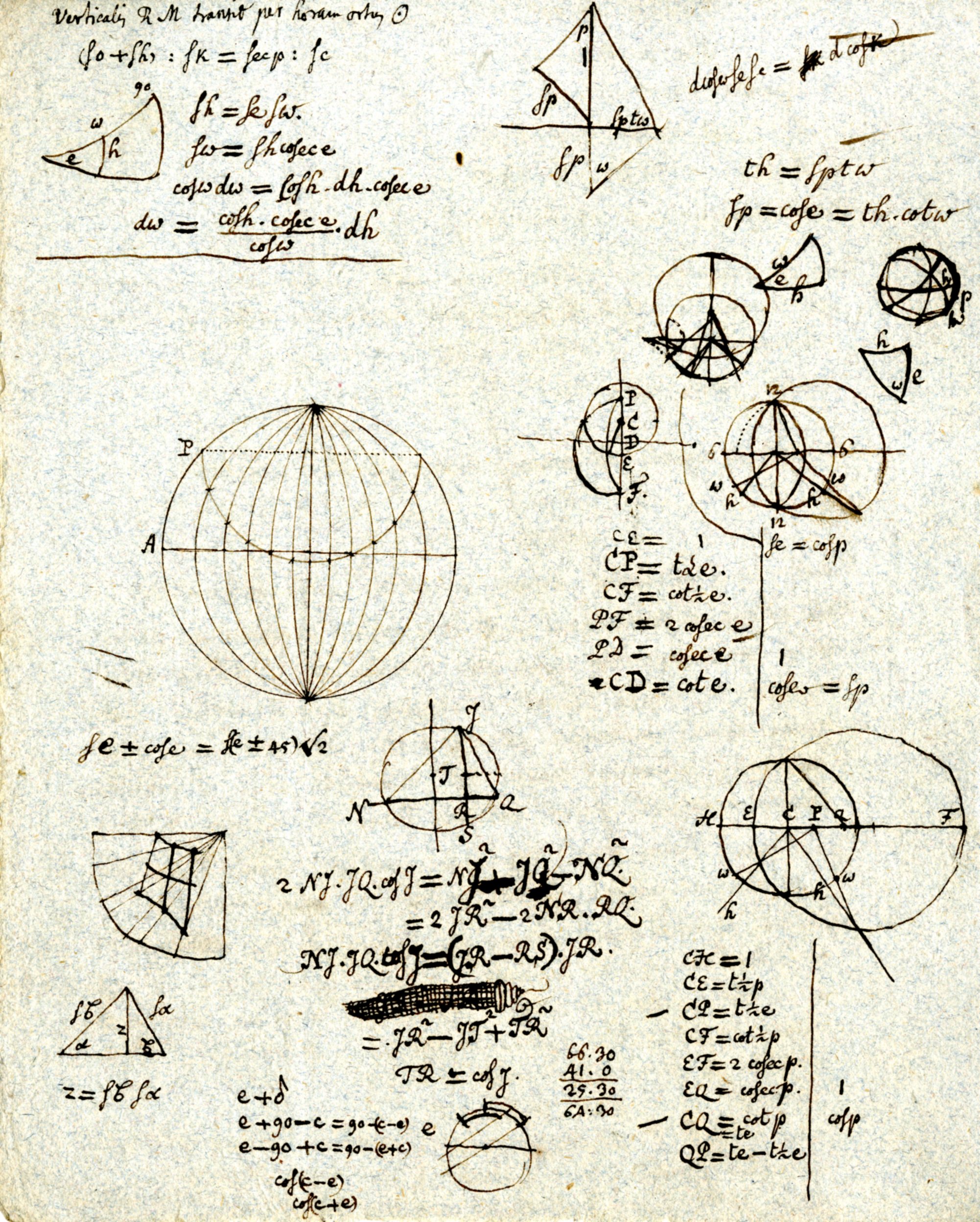 Notes et croquis de Jean Henri Lambert, page 1