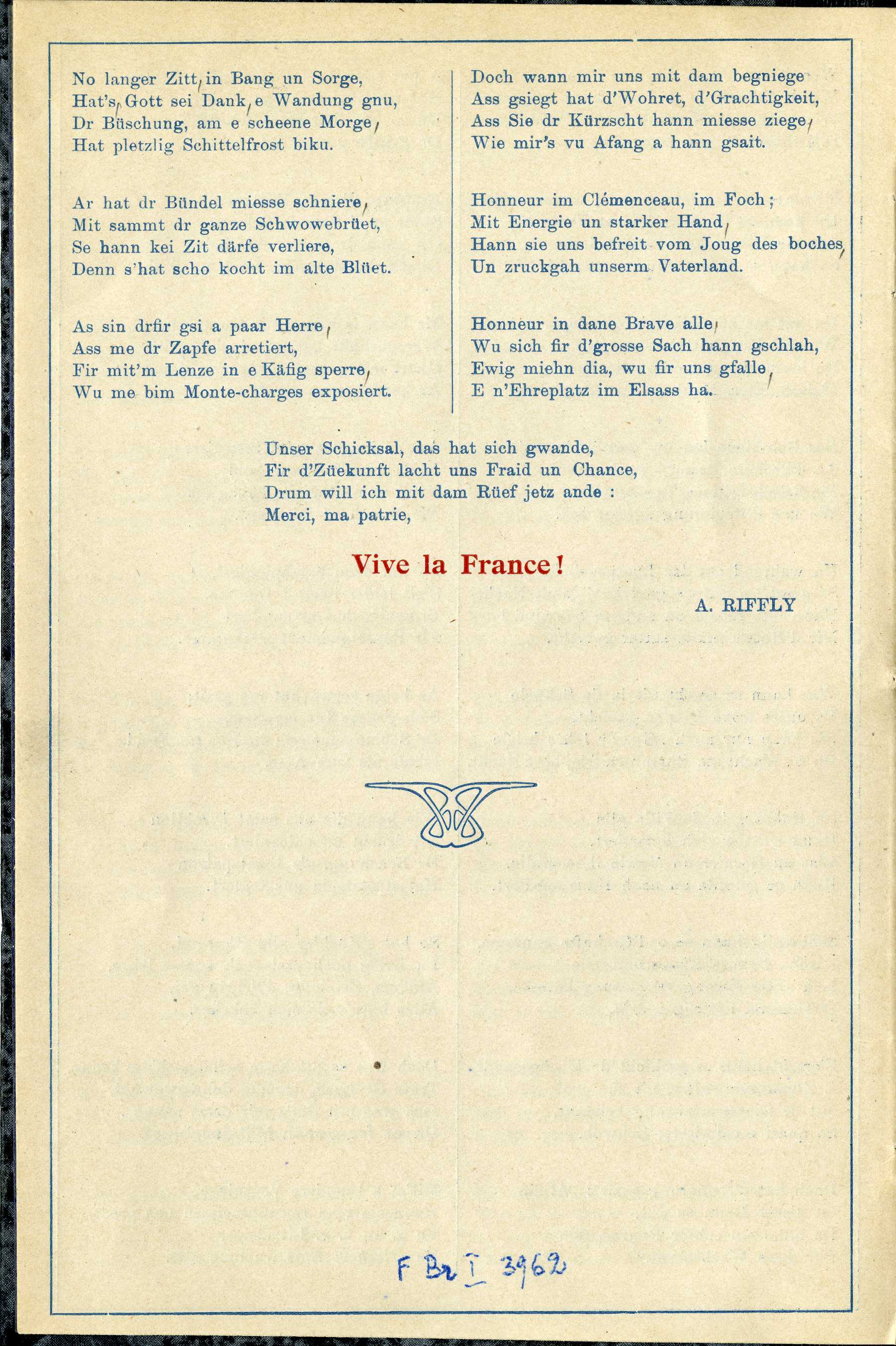 Page 3 de la Revue Milhüser Kriegs-Revue fir d'Giessereiler 1914-1918