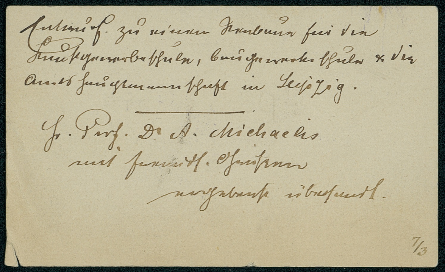 Verso de la carte de viste d'Otto Warth