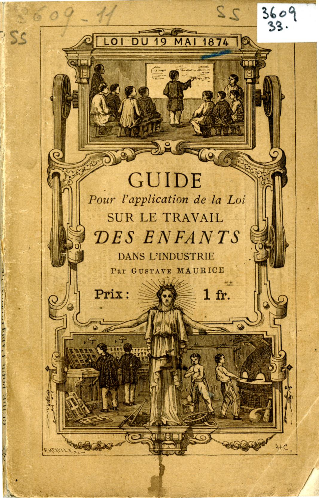 Page de titre : Guide pour l'application de la loi sur le travail des enfants dans l'industrie