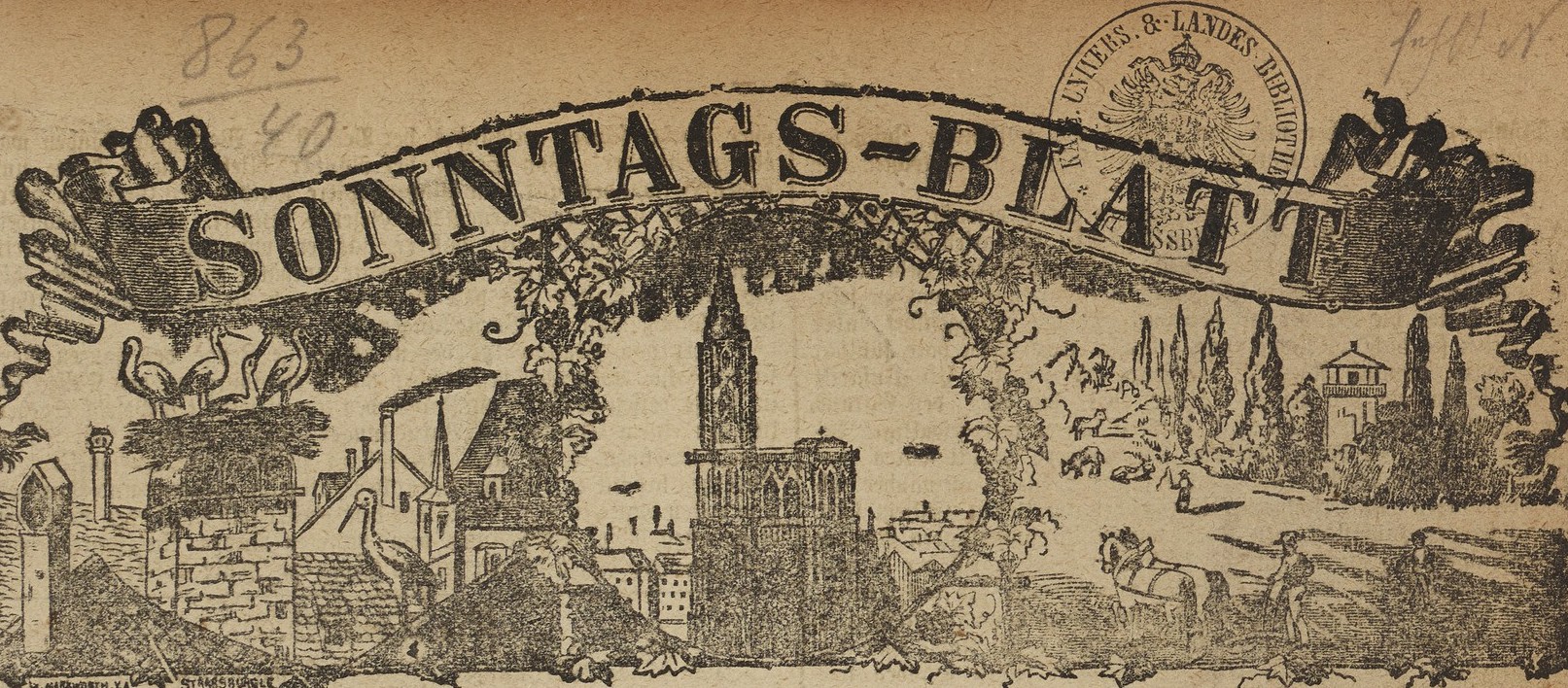Bandeau du Sonntags-Blatt, supplément dominical des DNA de 1891 (01-04)
