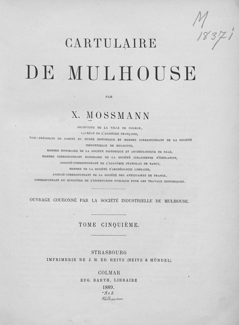 Cartulaire de Mulhouse