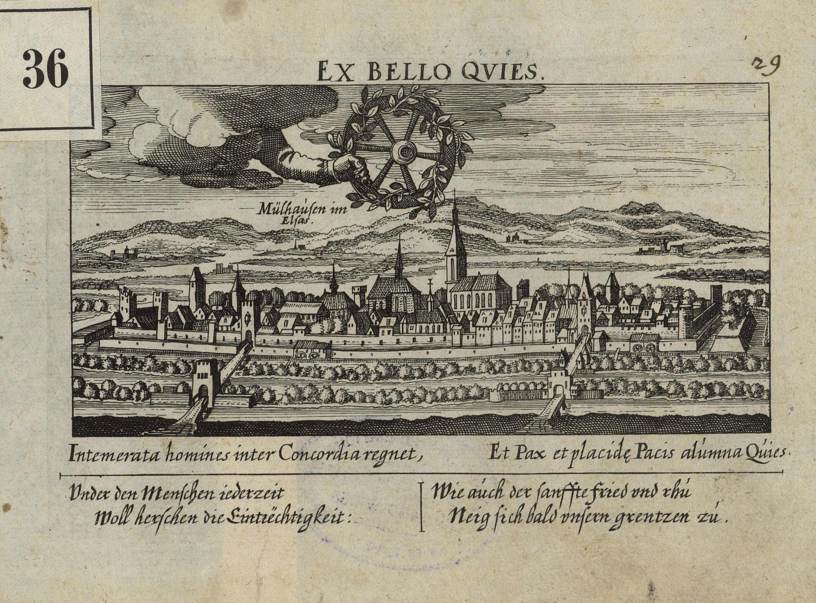  « Ex bello quies. Müllhausen im Elsas » (après 1623)