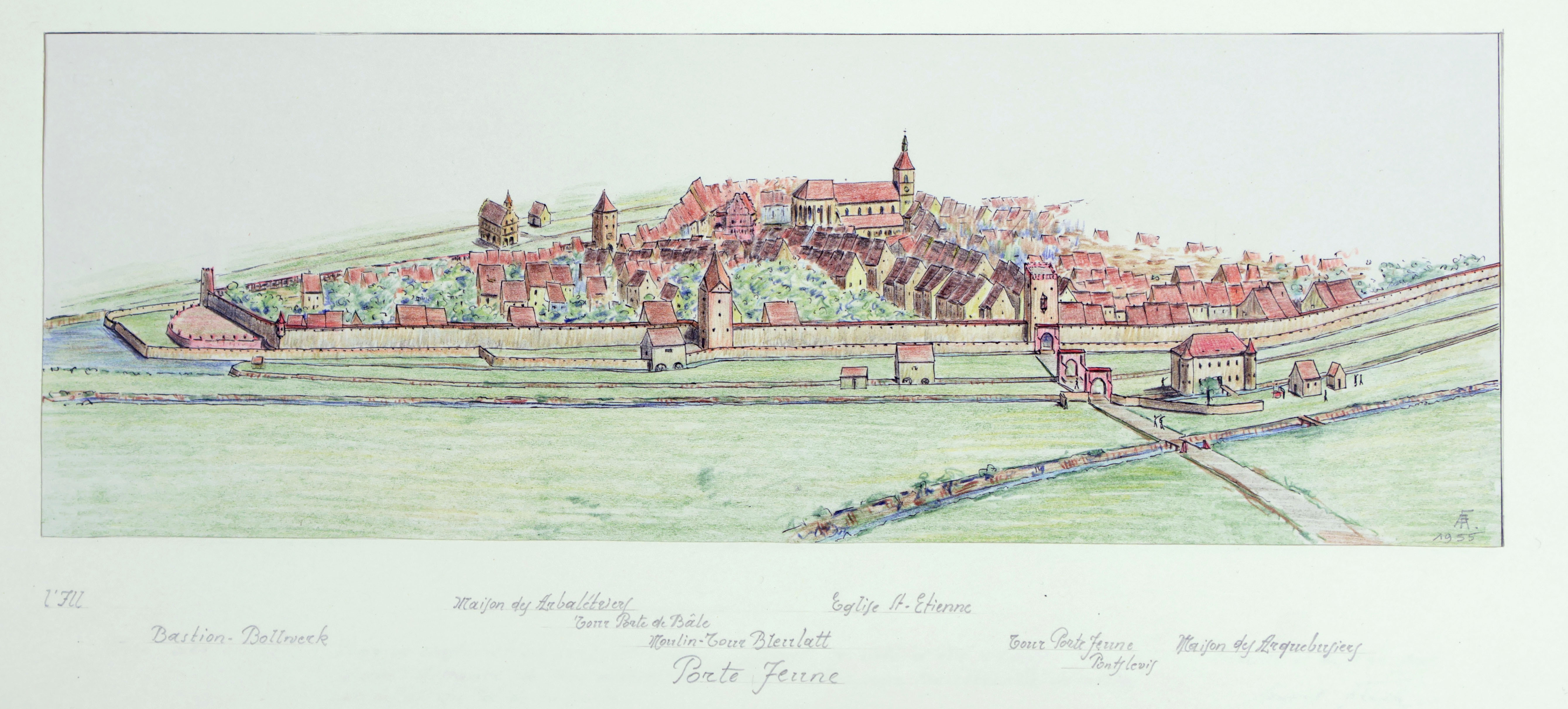 Essais de reconstitution du Vieux Mulhouse vers 1600 de Fleck