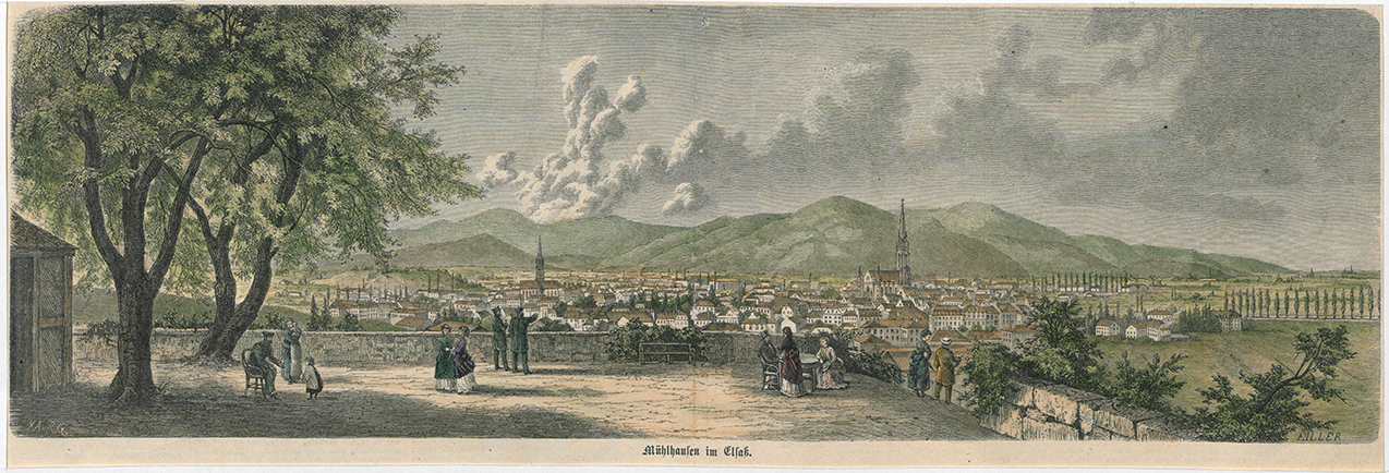 Partie comprenant la chaîne des Vosges de Thann à Sélestadt prise de la campagne de Mr. André Koechlin à Mulhouse 